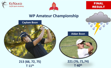 KeNako Academy, Caylum Boon 11th in WP Amateur Championship, article.