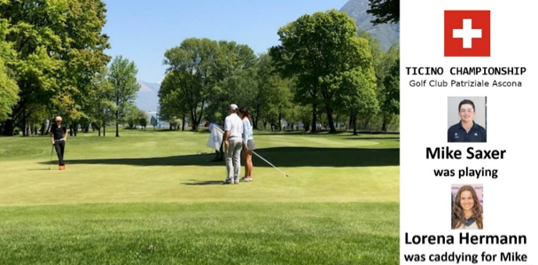 KeNako Academy, Lorena Hermann caddies for Mike Saxer, article.