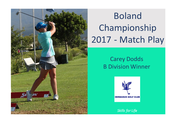 KeNako Academy, Carey Dodds Boland Championship Match Play B Division Winner.