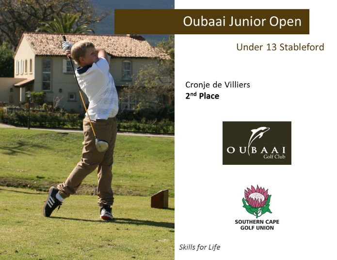 Cronje de Villiers 2nd in Oubaai Junior U13 Stableford Division