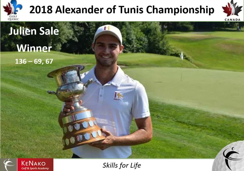 Old Boy Julien Sale Wins the Golf Quebec Alexander of Tunis Championship