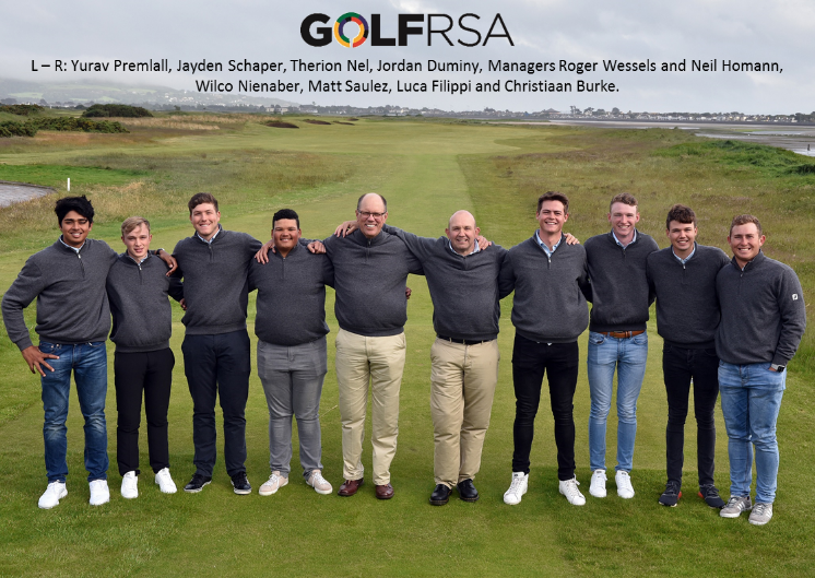 Head Golf Coach Roger Wessels and GolfRSA National Squad at 124th Amateur Championship